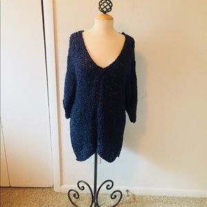 Free People oversized crochet weather Small